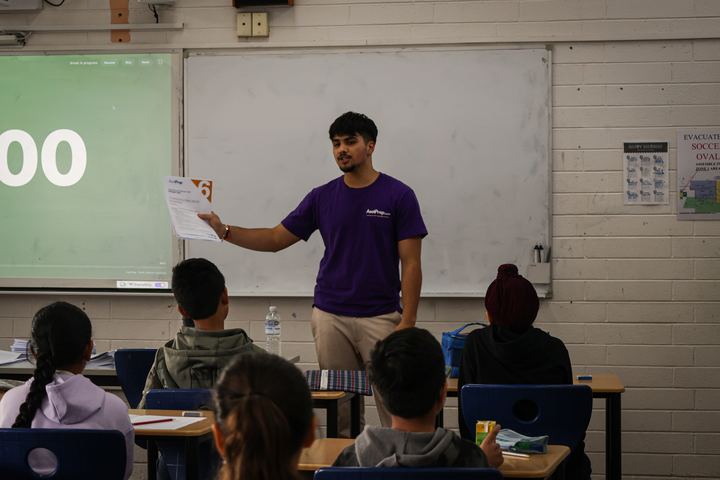 Yash briefing the room before the exam