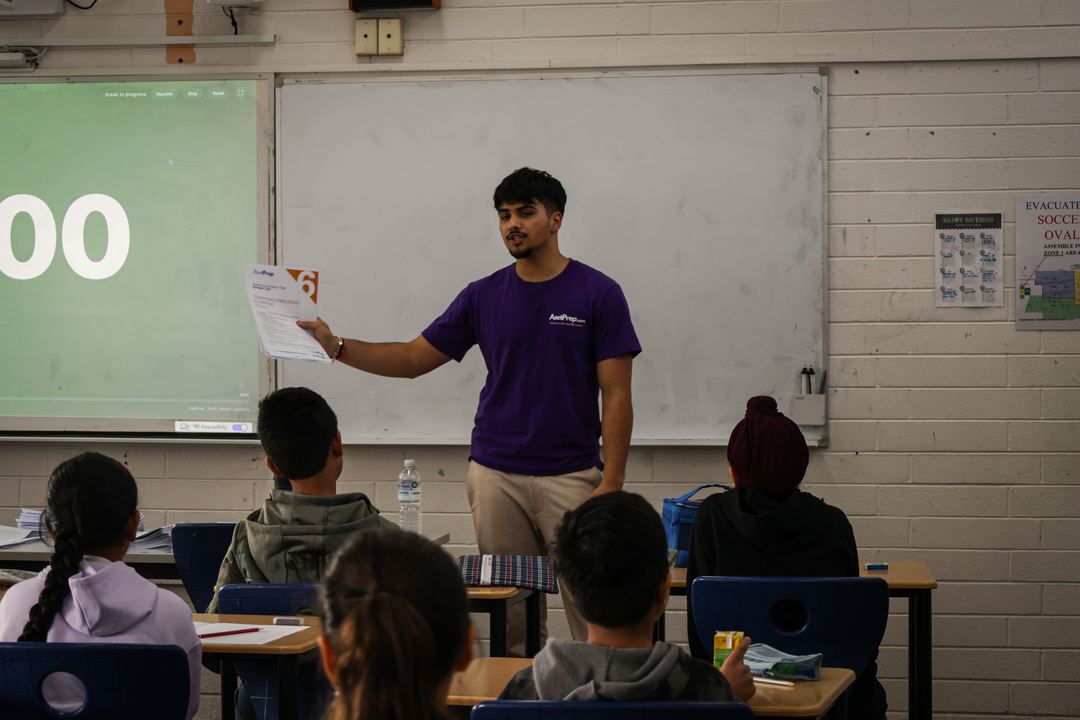 Yash briefing the room before the exam